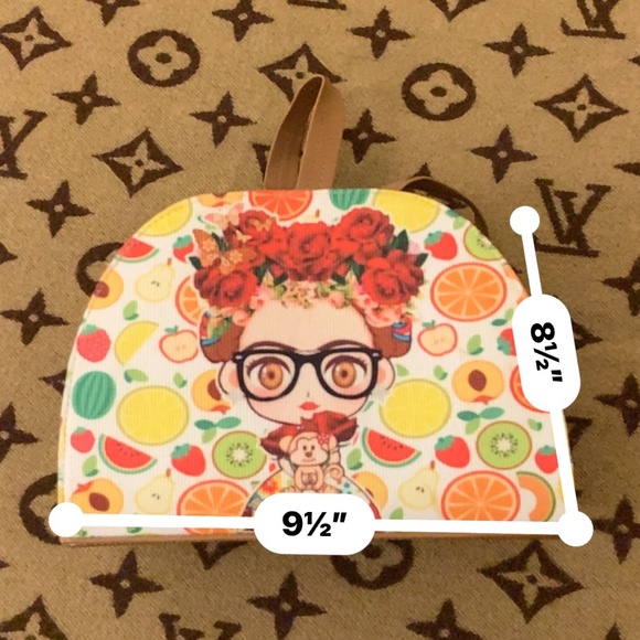 🎨 Frida Kahlo Citrus Backpack – Bold. Bright. Unexpected. - Picture 3 of 10